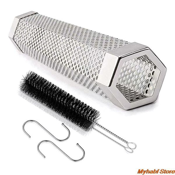

tools & accessories bbq smoker tube hexagon stainless steel grill perforated mesh generator barbecue smoked filter