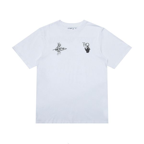 

new 2021 spring and summer off elf series short sleeve t-shirt men's women's same batch, White;black
