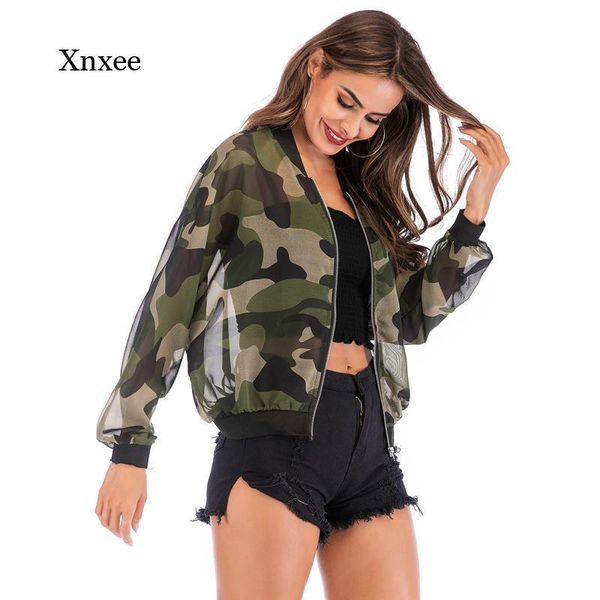

women's jackets 2021 spring and summer long-sleeved sun protection jacket leisure vacation loose camouflage thin, Black;brown