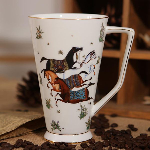 

mugs bone china porcelain coffee cups cute large capacity 500ml drinkware birthday gift room decoration