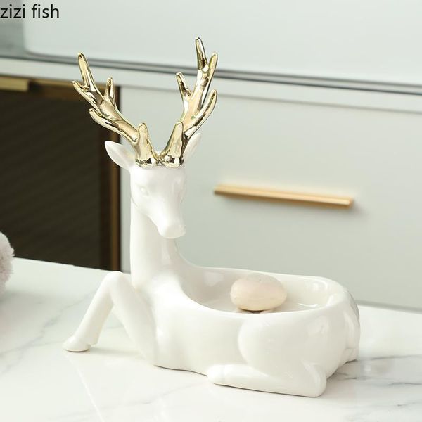 

soap dishes white deer ceramic dispenser box bath supplies drain rack creativity holder bathroom accessories