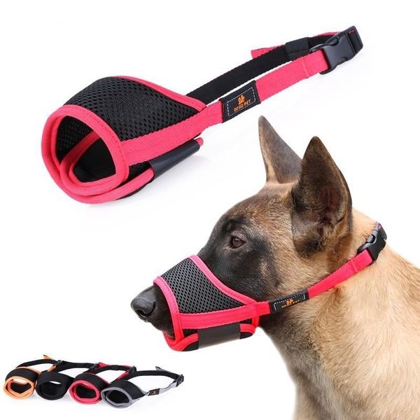 

mesh breathable dog muzzles prevent barking anti- biting chewing adjustable pet training mouth muzzle for aggressive dogs puppy