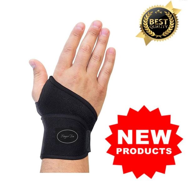 

wrist support brace arm protector sports strap belt 1 pc wristband hand adjustable carpal tunnel left right, Black;red