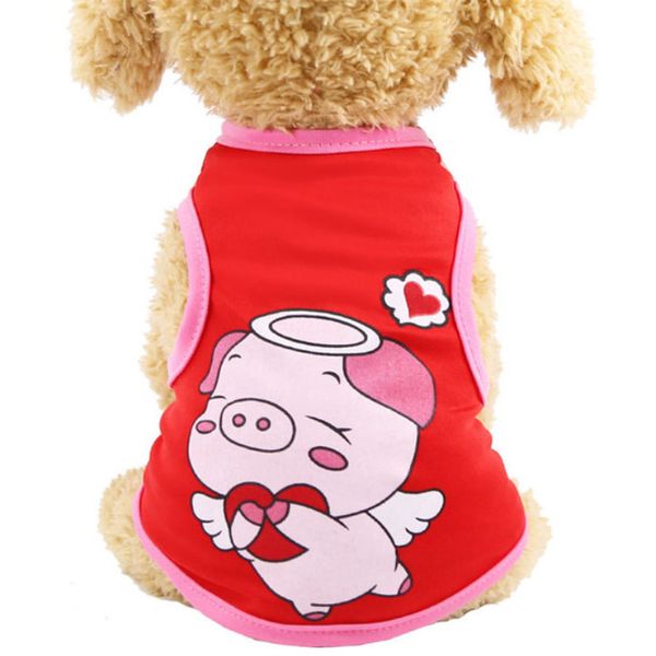 Abbigliamento per cani Cartone animato Articoli per animali domestici Modello animale traspirante Dot Puppy Abbigliamento Chihuahua Bulldog francese Costume primavera estate Canotta per cani di piccola e media taglia