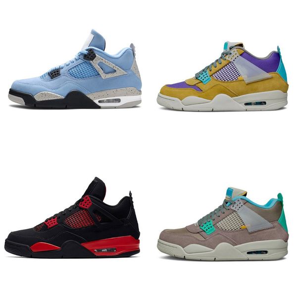 

jumpman 4 basketball shoes 4s red thunder desert moss university blue taupe haze black cat metallic pack womens mens trainers sportsuvsr37jd