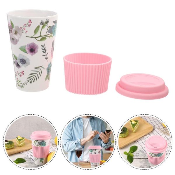 

mugs 1pc 400ml coffee cup with lid heat insulation water drinking