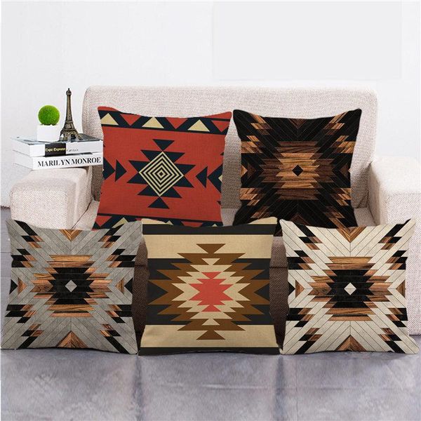 

cushion/decorative pillow pillowcase western country aztec geometry cushion cover gometric linen/cotton sofa throw decorative pillows