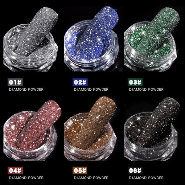 

nail glitter 1box sparkling diamond powder laser silver reflective dust fine shiny pigment holographic art decorations, Silver;gold