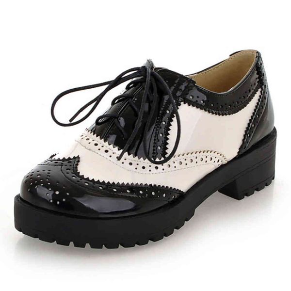 

sandals brand girls classic retro mixed color lace up low heel spring flats women platform round toe shoes woman, Black