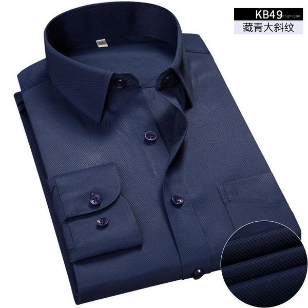 

men's dress shirts spring and autumn navy twill long sleeve shirt professional business casual youth size camisas para hombre, White;black