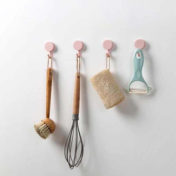 

hooks & rails macarone adhesive cabinet door clothes hanger key holder sticky hanging hook with suction cup decorative wall