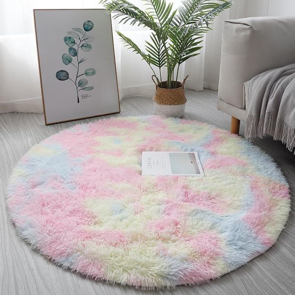 

carpets rainbow soft carpet round plush shaggy fluffy rugs for living room bedroom floor mats bedside area kids mat
