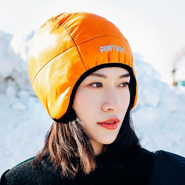 

warm down hat outdoor windproof with ear covering sport cycling cap riding hooded winter climbing professional skiing caps & masks, Black