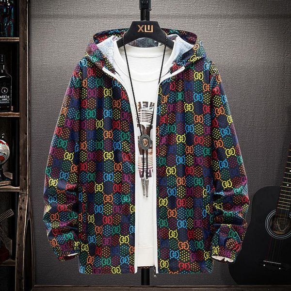 

men's jackets street retro school jacket male korean style hooded personality windbreaker 2021 spring and autumn fashion trend print, Black;brown