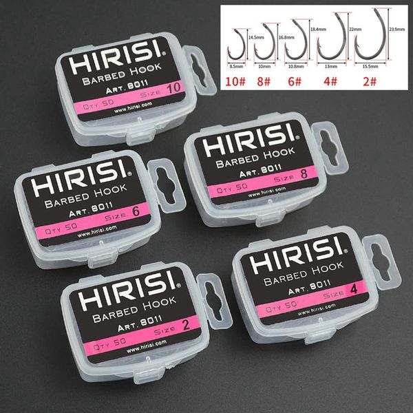 

fishing hooks hirisi 100pcs coating high carbon stainless steel barbed carp pack with 8011
