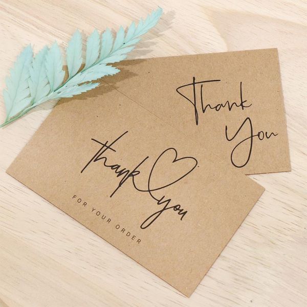

greeting cards 30 natural kraft paper thank you for your order card small shop gift decoration business 2021