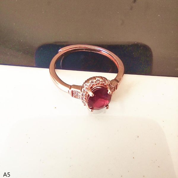 

cluster rings kjjeaxcmy fine jewelry 925 sterling silver natural 5x7mm ruby female ring rose gold facet support reinspection, Golden;silver