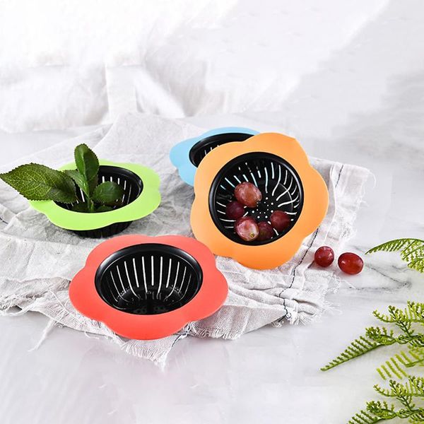 

colanders & strainers 4p/set silicone sink strainer waste plug filter collector flower shape shower drain cover kitchen bath tool
