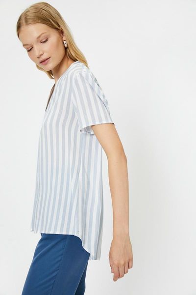 

koton women white v-neck short sleeve blouse 9 yak68932pw women's blouses & shirts