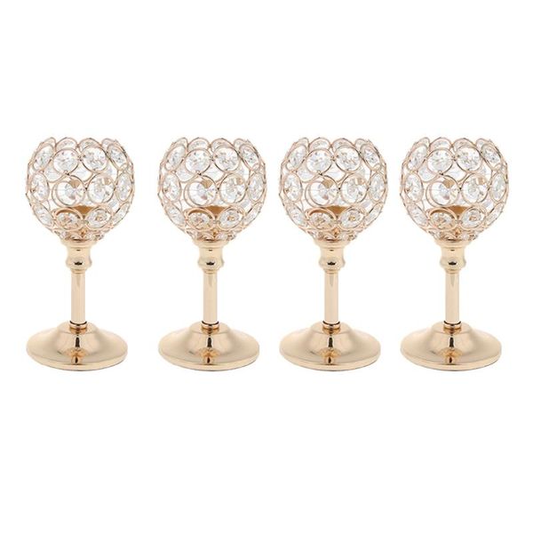

candles mosaic wedding christmas candle tea light candlestick party golden-s 4pcs