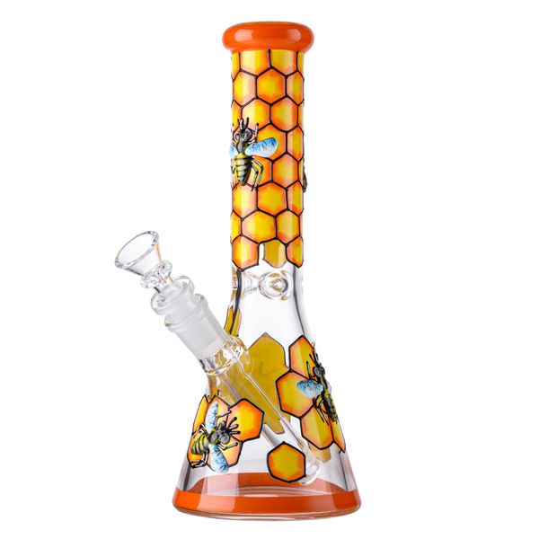 Narghilè a tubo dritto Bong in vetro stile ape 9 pollici Oil Dab Rig Mini Rigs Beaker Bong con ciotola Tubi d'acqua spessi 5 mm Giunto femmina 18,8 mm