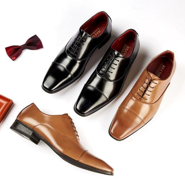 

dress shoes pointed men business breathable casual man leather wedding shoe fashion loafers, Black