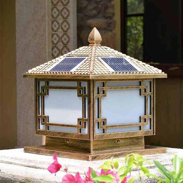 

solar outdoor garden villa wall gate column new rural landscape lamp