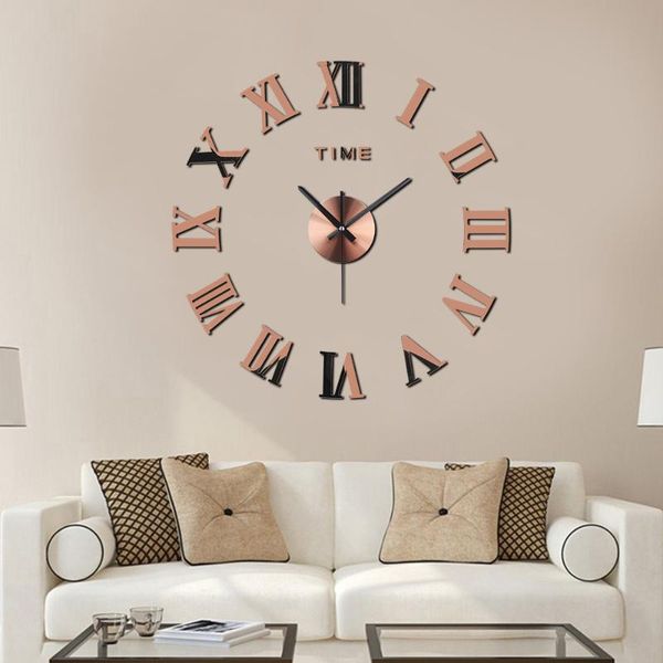 

simple diy acrylic mirror wall clock 3d big modern quartz funny watch clocks living room stickers wanduhr home decor by50gz