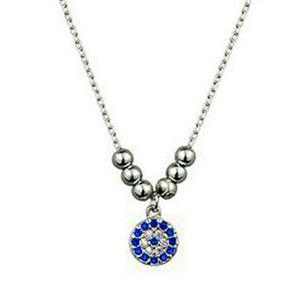 

pendant necklaces river women necklace pave zircon beads charm evil eye female chain fashion jewelry gifts, Silver