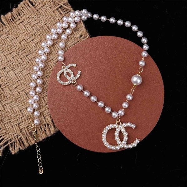 

fashion simple little fragrance pearl inlaid diamond pendant sweater chain lady dressq, Silver