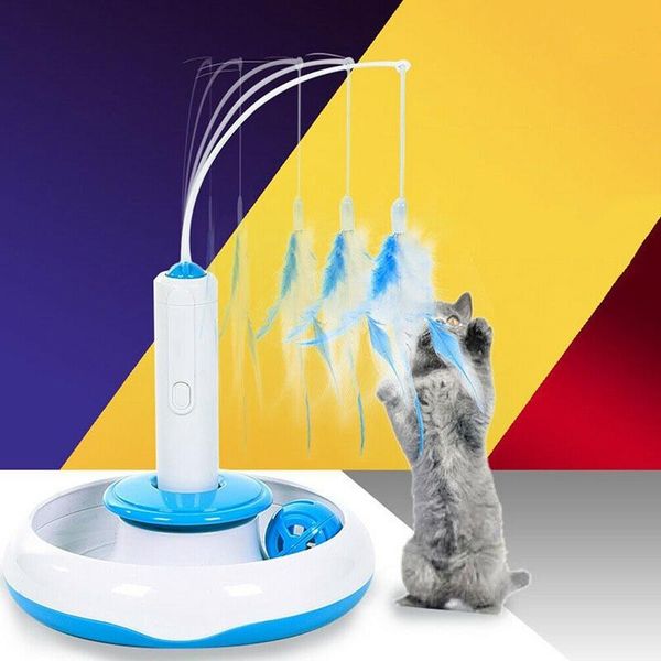 

cat toys electronic motion pet rotating feather interactive toy stick funny