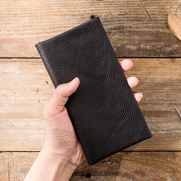 

wallets aetoo first layer cowhide men's wallet, casual leather long large-capacity trendy wallet1, Red;black