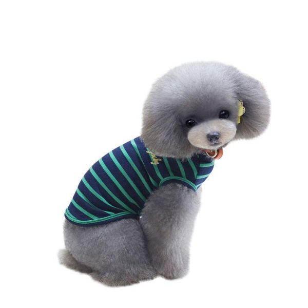 

dog apparel pet clothes cotton pretty striped vest elastic material puppy