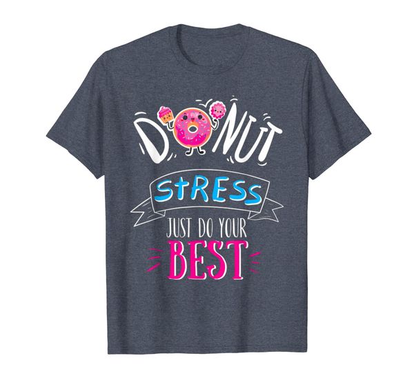

donut stress just do your teacher testing day tshirt, White;black