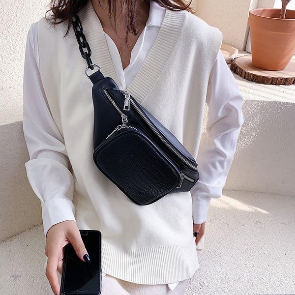 

waist bags women's bag chain stone pattern one shoulder chest all kinds of cross body