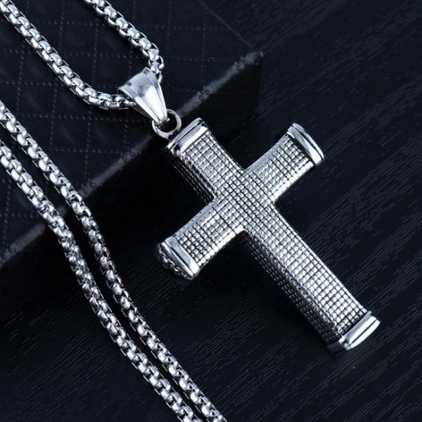 

pendant necklaces vintage ornament cross necklace men's gift personalized all-match fashion accessories with chain, Silver
