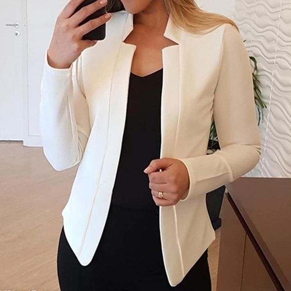 

women's suits & blazers 2021 fashion women autumn suit jacket female work office lady black none button business blazer coat, White;black