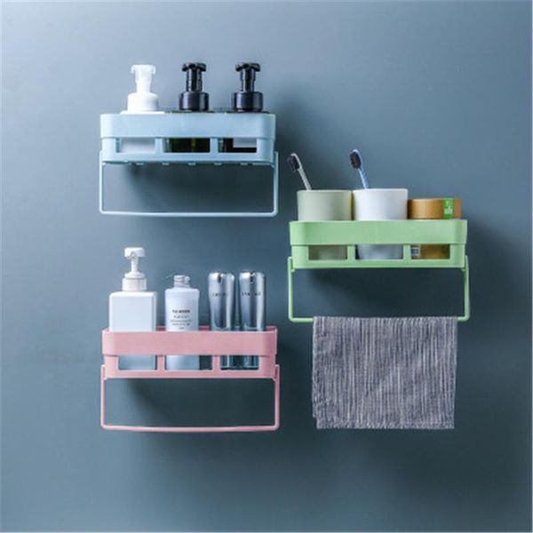 

bathroom accessories storage shelf & rack waterproof floating home decoration kitchen punching wall hanging h1148 drawers