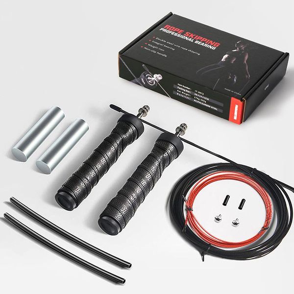 

jump ropes competetive rope weighted fitness training jumping non-slip sweat absorbing grip skip with carbon steel bearing