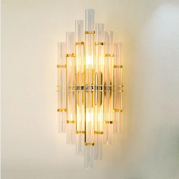 

wall lamp postmodern crystal golden luxury light fashion creative home living room el bedroom bedside lights