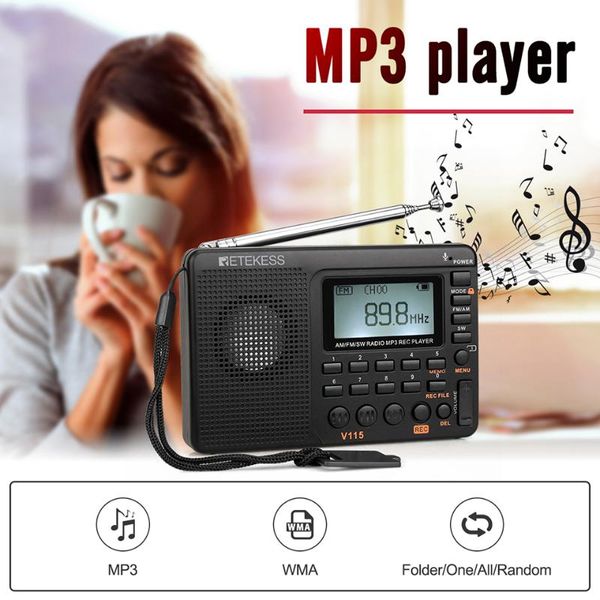 

radio am fm sw pocket shortwave speaker support tf card usb rec recorder sleep time