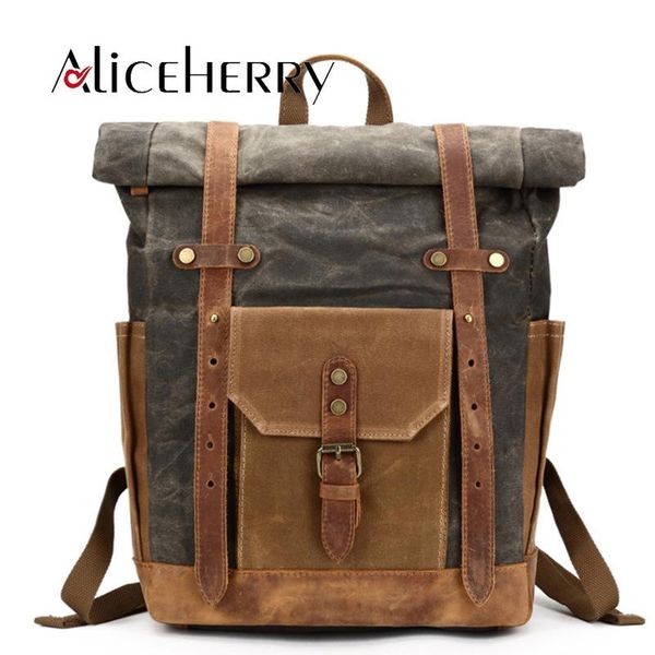 

backpack vintage canvas leather male mochila escolar girls lapfor teens school crossbody bags