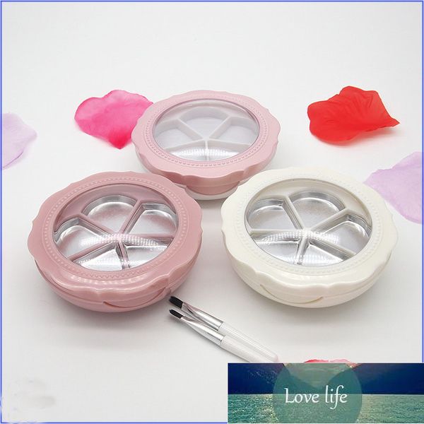 Bottiglie di imballaggio Eye Shadow Container Five Petals Palette di rossetto con padelle di alluminio Spazzola per labbra vuota Eyeshadow Eyeshadow compatto