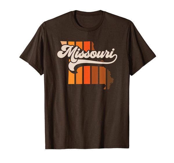 

Missouri Vintage Retro 70s Style Stripe State Silhouette T-Shirt, Mainly pictures