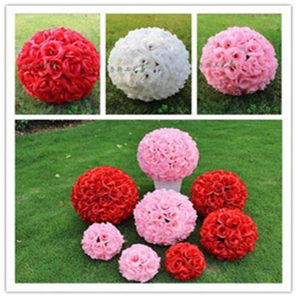 

decorative flowers & wreaths 30cm artificial silk flower rose balls wedding centerpiece pomander bouquet party decorations
