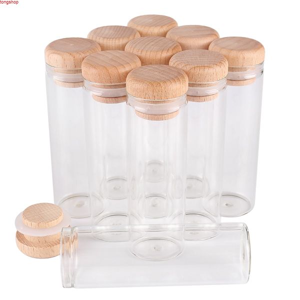 24 peças 45ml 30 * 90mm tubos de ensaio com tampas de madeira frascos de vidro frascos desejando Bolttes desejo garrafa para o casamento artesanato Giftgoods