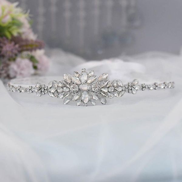 

wedding sashes s352 luxury rhinestone belt western bridal crystal belts silver for evening dresses, White