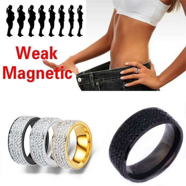 

cluster rings 2021 fashion jewelry magnetic therapy healthcare hand string slimming healthy stimulating acupoints gallstone weight loss ring, Golden;silver