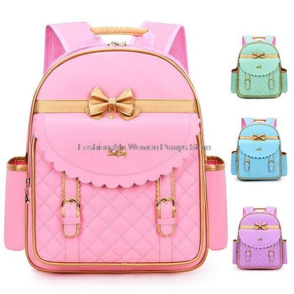 

school bags korean style elementary backpack for girls student children's schoolbags pink purple bow knot girls' bookbag handbags