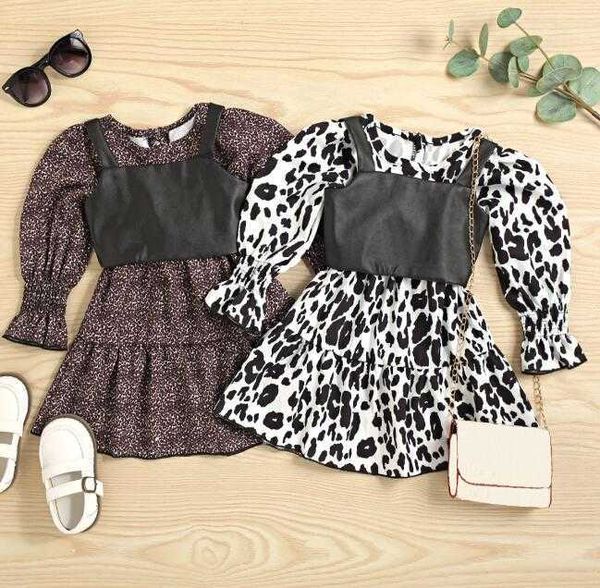 Menina bebê vestidos menina \ u2019s vestido casual e camisole moda impressão lanterna vestido de manga com colete de couro 6m-4y hot g1026